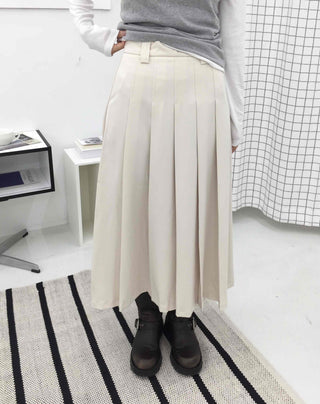 Simple Pleated Long Skirt
