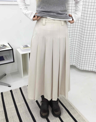 Simple Pleated Long Skirt