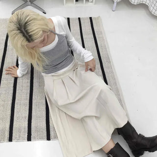 Simple Pleated Long Skirt