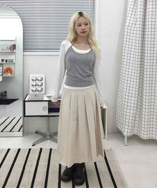 Simple Pleated Long Skirt