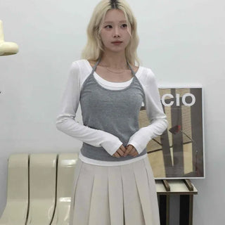 Slim Fit SpringAutumn Long Sleeve T-shirt Set