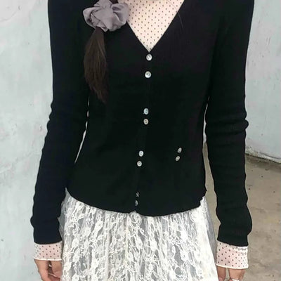 Plain Cotton Cardigan for Date Look