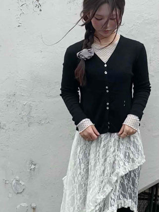 Plain Cotton Cardigan for Date Look