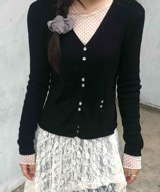 Plain Cotton Cardigan for Date Look