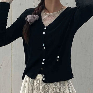 Plain Cotton Cardigan for Date Look
