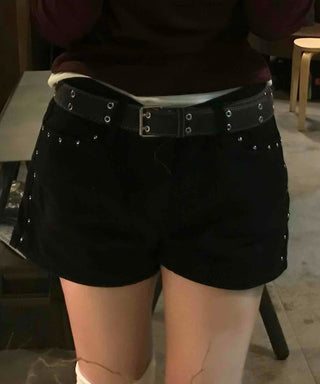 Minimal Studded Skinny Shorts