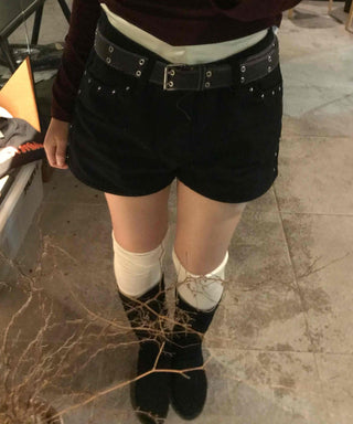 Minimal Studded Skinny Shorts
