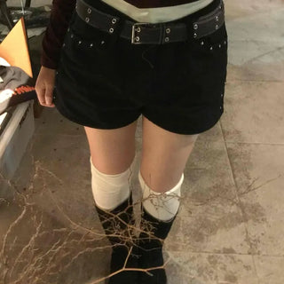 Minimal Studded Skinny Shorts