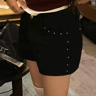Minimal Studded Skinny Shorts