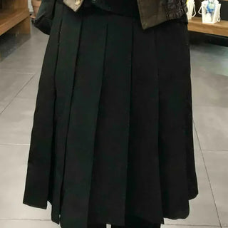 Lovely Pleated Cotton Plain Midi Skirt