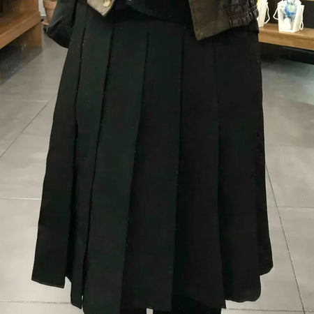 Lovely Pleated Cotton Plain Midi Skirt