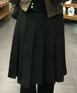 Lovely Pleated Cotton Plain Midi Skirt