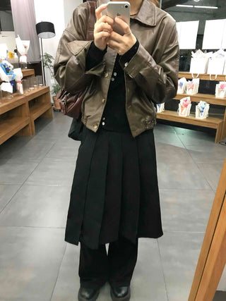 Lovely Pleated Cotton Plain Midi Skirt