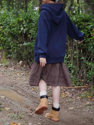 Casual check frill midi skirt