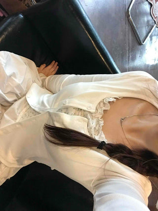Minimal Frill Layered Cardigan