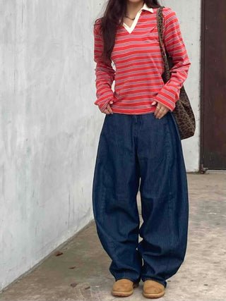 Minimal Stripe Autumn Long Sleeve T-shirt