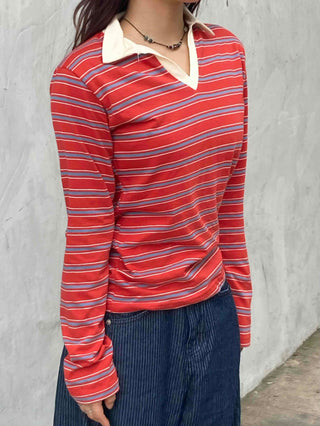 Minimal Stripe Autumn Long Sleeve T-shirt