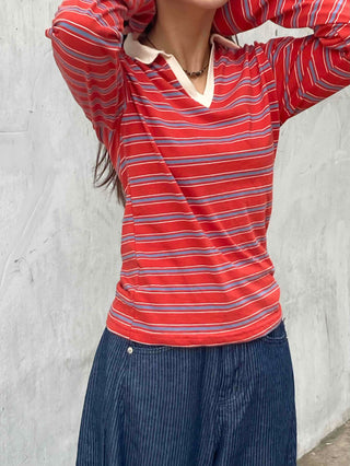 Minimal Stripe Autumn Long Sleeve T-shirt