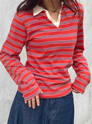 Minimal Stripe Autumn Long Sleeve T-shirt
