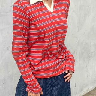 Minimal Stripe Autumn Long Sleeve T-shirt