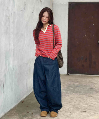 Minimal Stripe Autumn Long Sleeve T-shirt