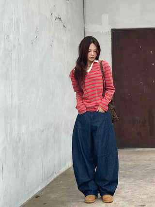 Minimal Stripe Autumn Long Sleeve T-shirt