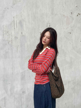 Minimal Stripe Autumn Long Sleeve T-shirt