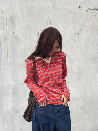 Minimal Stripe Autumn Long Sleeve T-shirt