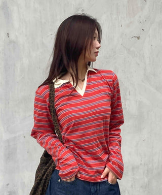 Minimal Stripe Autumn Long Sleeve T-shirt