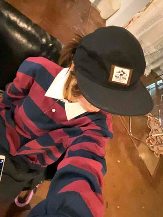 Simple Trendy Cotton Striped Oversized Long Sleeve T-shirt