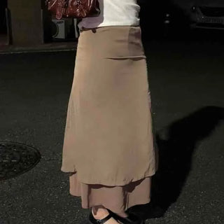 Clean Chiffon Layered Long Skirt