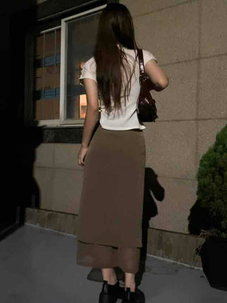Clean Chiffon Layered Long Skirt