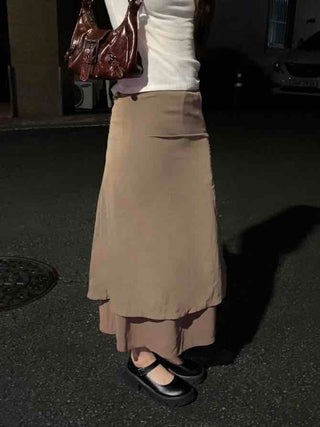 Clean Chiffon Layered Long Skirt