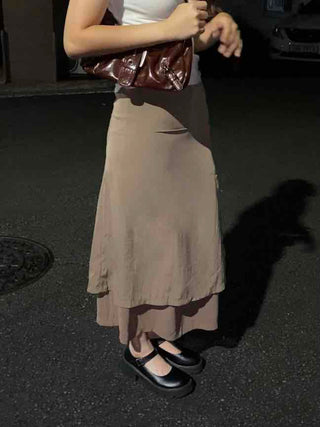 Clean Chiffon Layered Long Skirt