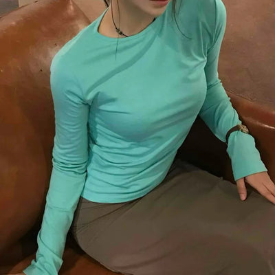 Natural Slim Fit SpringAutumn Long Sleeve T-shirt