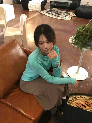 Natural Slim Fit SpringAutumn Long Sleeve T-shirt