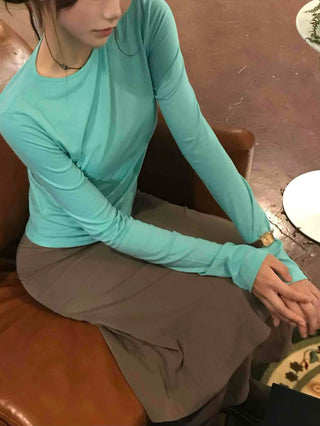 Natural Slim Fit SpringAutumn Long Sleeve T-shirt