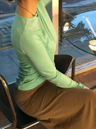 Natural Slim Fit SpringAutumn Long Sleeve T-shirt