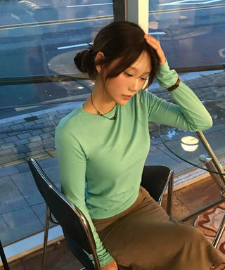 Natural Slim Fit SpringAutumn Long Sleeve T-shirt