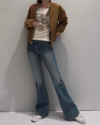 Lovely Loose Flower Long Sleeve T-shirt