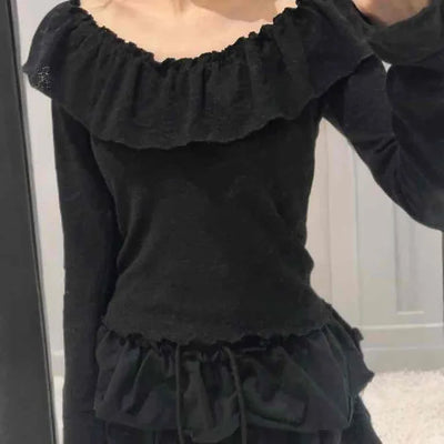 Lovely Wavy Frill Long Sleeve T-shirt