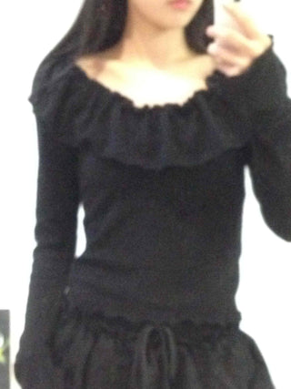 Lovely Wavy Frill Long Sleeve T-shirt