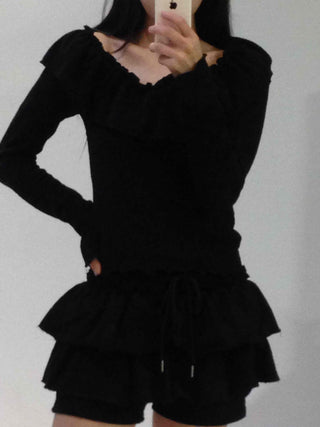 Lovely Wavy Frill Long Sleeve T-shirt