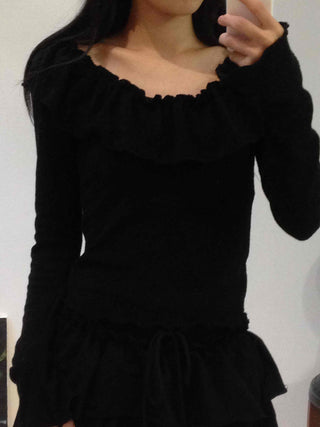 Lovely Wavy Frill Long Sleeve T-shirt