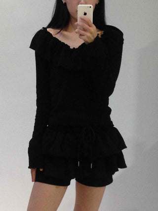 Lovely Wavy Frill Long Sleeve T-shirt