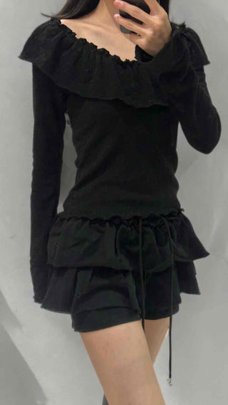 Lovely Wavy Frill Long Sleeve T-shirt