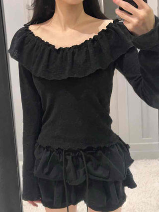 Lovely Wavy Frill Long Sleeve T-shirt