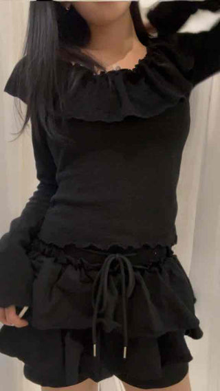 Lovely Wavy Frill Long Sleeve T-shirt