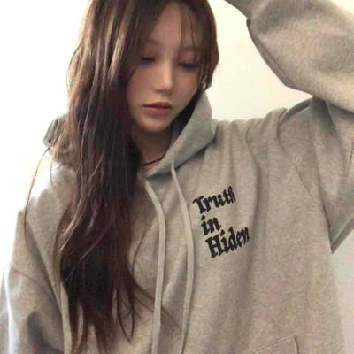 Statue Lettering Loose Fit Hoodie