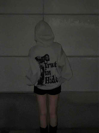 Statue Lettering Loose Fit Hoodie